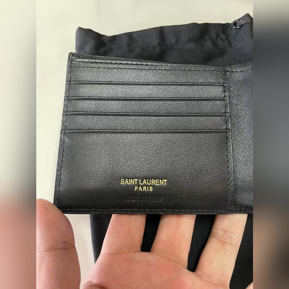 Saint Laurent Black Crocodile Embossed Wallet - Picture 10 of 16